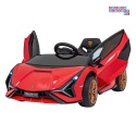 [QLS-6388] Lamborghini SIAN na akumulator 12V/7Ah 4x4 (2x18W 2x35W) ekoskóra pilot EVA LED - czerwony