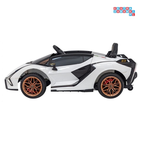 [QLS-6388] Lamborghini SIAN na akumulator 12V/7Ah 4x4 (2x18W 2x35W) ekoskóra pilot EVA LED - biały