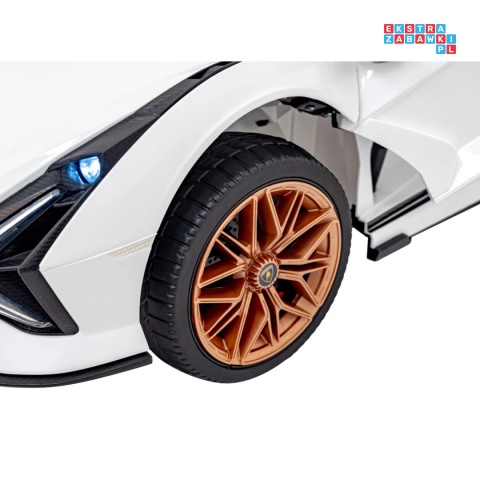 [QLS-6388] Lamborghini SIAN na akumulator 12V/7Ah 4x4 (2x18W 2x35W) ekoskóra pilot EVA LED - biały