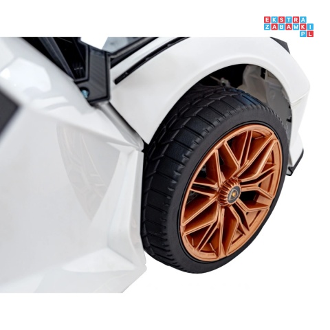 [QLS-6388] Lamborghini SIAN na akumulator 12V/7Ah 4x4 (2x18W 2x35W) ekoskóra pilot EVA LED - biały