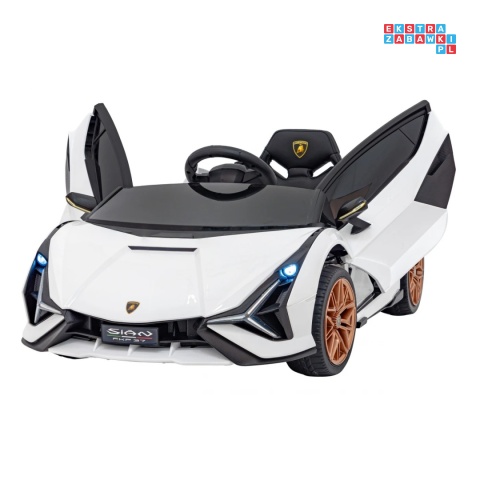 [QLS-6388] Lamborghini SIAN na akumulator 12V/7Ah 4x4 (2x18W 2x35W) ekoskóra pilot EVA LED - biały