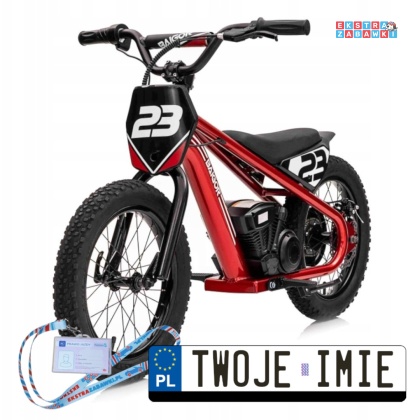 Czerwony Motor Baigor Pro na akumulator - 24V/250W, wodoodporny, z ekoskórą, koła pompowane - [BAIGOR-23]