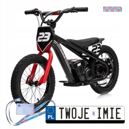 Czerwony Motor Baigor Pro na akumulator - 24V/250W, wodoodporny, z ekoskórą, koła pompowane - [BAIGOR-23]
