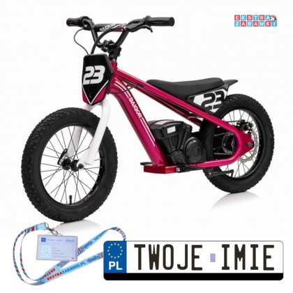 Różowy Motor Baigor Pro na akumulator - 24V/250W, wodoodporny, ekoskóra, koła pompowane - [BAIGOR-23]