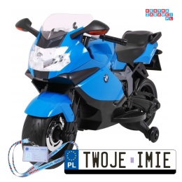 [PA.283] Motocykl BMW K1300S z kółkami pomocniczymi na akumulator 12V/5.5Ah dźwięki światła - niebieski