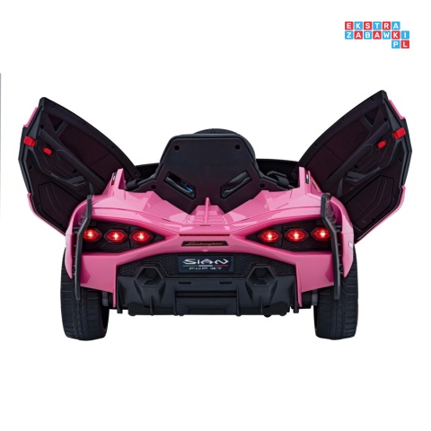 [QLS-6388] Lamborghini SIAN na akumulator 12V/7Ah 4x4 (2x18W 2x35W) ekoskóra pilot EVA LED - różowy