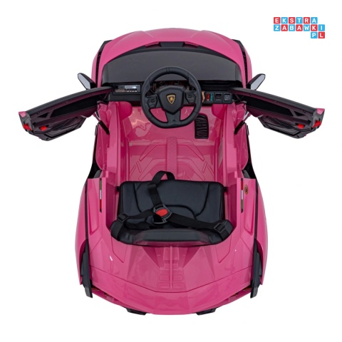 [QLS-6388] Lamborghini SIAN na akumulator 12V/7Ah 4x4 (2x18W 2x35W) ekoskóra pilot EVA LED - różowy