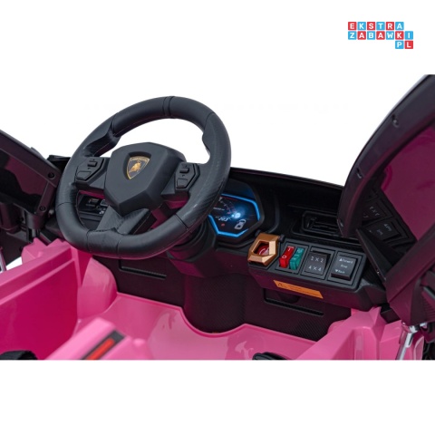 [QLS-6388] Lamborghini SIAN na akumulator 12V/7Ah 4x4 (2x18W 2x35W) ekoskóra pilot EVA LED - różowy