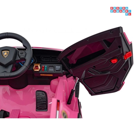 [QLS-6388] Lamborghini SIAN na akumulator 12V/7Ah 4x4 (2x18W 2x35W) ekoskóra pilot EVA LED - różowy