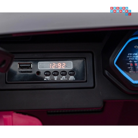 [QLS-6388] Lamborghini SIAN na akumulator 12V/7Ah 4x4 (2x18W 2x35W) ekoskóra pilot EVA LED - różowy