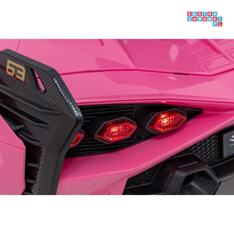 [QLS-6388] Lamborghini SIAN na akumulator 12V/7Ah 4x4 (2x18W 2x35W) ekoskóra pilot EVA LED - różowy