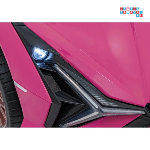 [QLS-6388] Lamborghini SIAN na akumulator 12V/7Ah 4x4 (2x18W 2x35W) ekoskóra pilot EVA LED - różowy