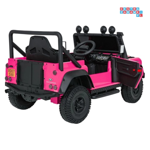 [QLS-8605] Land Rover Defender 110 SVX Concept na akumulator 2x100W 24V/7Ah EVA bluetooth ekoskóra - różowy