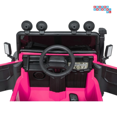 [QLS-8605] Land Rover Defender 110 SVX Concept na akumulator 2x100W 24V/7Ah EVA bluetooth ekoskóra - różowy