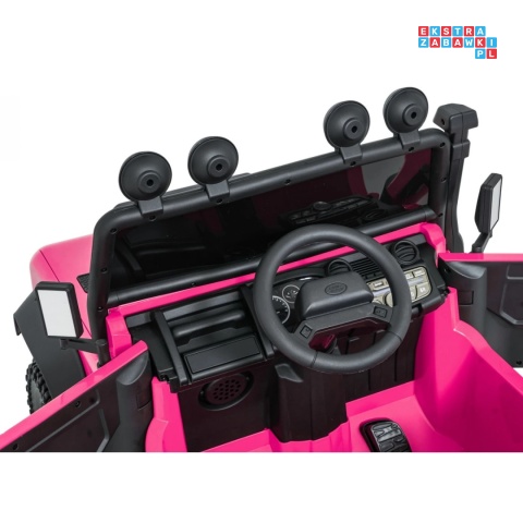 [QLS-8605] Land Rover Defender 110 SVX Concept na akumulator 2x100W 24V/7Ah EVA bluetooth ekoskóra - różowy