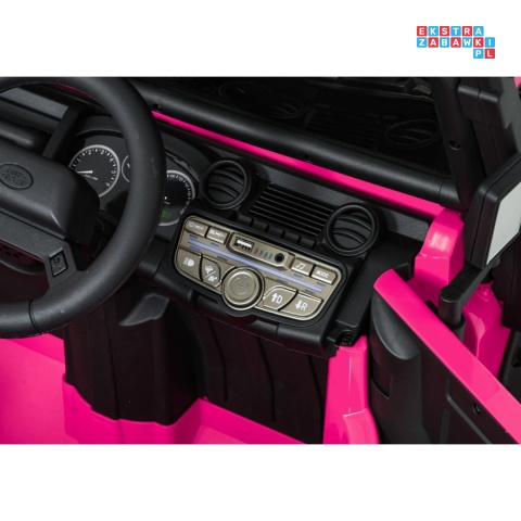 [QLS-8605] Land Rover Defender 110 SVX Concept na akumulator 2x100W 24V/7Ah EVA bluetooth ekoskóra - różowy