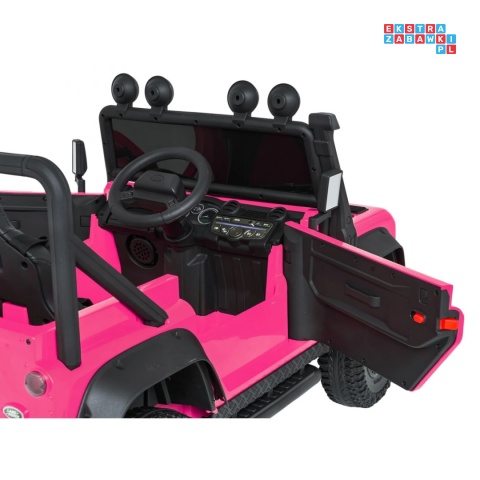 [QLS-8605] Land Rover Defender 110 SVX Concept na akumulator 2x100W 24V/7Ah EVA bluetooth ekoskóra - różowy