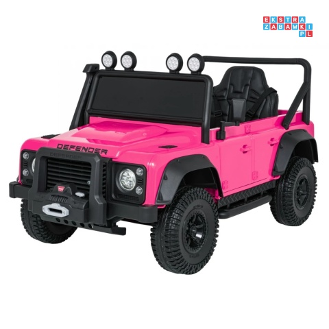 [QLS-8605] Land Rover Defender 110 SVX Concept na akumulator 2x100W 24V/7Ah EVA bluetooth ekoskóra - różowy