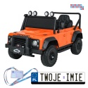 [QLS-8605] Land Rover Defender 110 SVX Concept na akumulator 2x100W 24V/7Ah EVA bluetooth ekoskóra - pomarańczowy