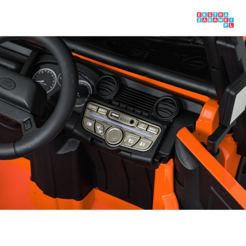 [QLS-8605] Land Rover Defender 110 SVX Concept na akumulator 2x100W 24V/7Ah EVA bluetooth ekoskóra - pomarańczowy