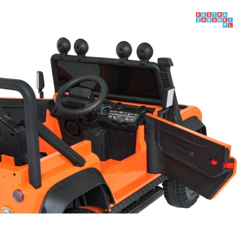 [QLS-8605] Land Rover Defender 110 SVX Concept na akumulator 2x100W 24V/7Ah EVA bluetooth ekoskóra - pomarańczowy