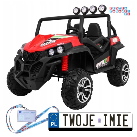 [S2588-LIFT] Buggy Grand Lift na akumulator 4x45W 24V/7Ah pilot MP3 LED EVA - czerwony