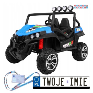 Grand Lift buggy na akumulator 4x4 - niebieski, 4x45W, 24V/7Ah, pilot, MP3, LED, EVA [S2588-LIFT]