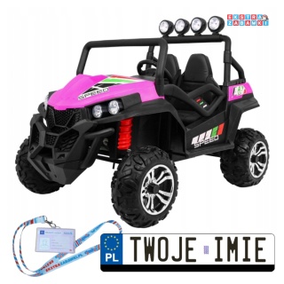 Grand Lift różowy buggy na akumulator dwuosobowy - różowy, 4x45W, 24V/7Ah, pilot, MP3, LED, EVA [S2588-LIFT]