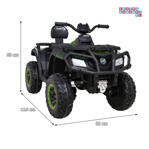 [S615] Quad ATV XT-speed 4x80W 24V/10Ah EVA, pokrowiec, LED, MP3 - zielony