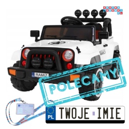[BRD-7588] Terenowy Full Time 4WD 4x40W 12V/10Ah koła EVA, pilot, LED - biały [S]