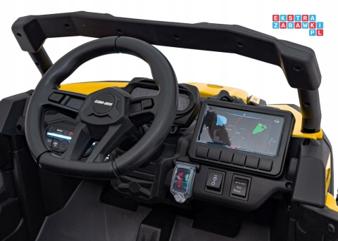 [CA003] Mocny Maverick ATV CAN-AM Buggy 4X200W 24V/10Ah EVA, pokrowiec, pilot LED, MP3, BT - żółty