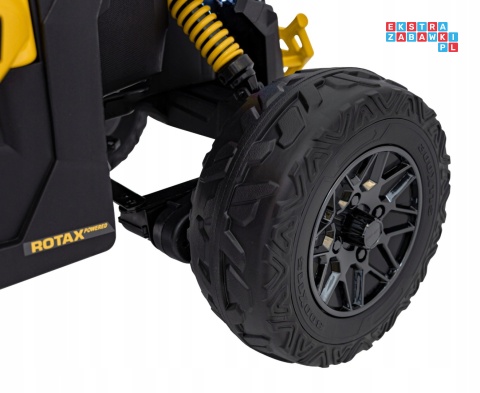 [CA003] Mocny Maverick ATV CAN-AM Buggy 4X200W 24V/10Ah EVA, pokrowiec, pilot LED, MP3, BT - żółty