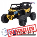 [CA003] Mocny Maverick ATV CAN-AM Buggy 4X200W 24V/10Ah EVA, pokrowiec, pilot LED, MP3, BT - żółty