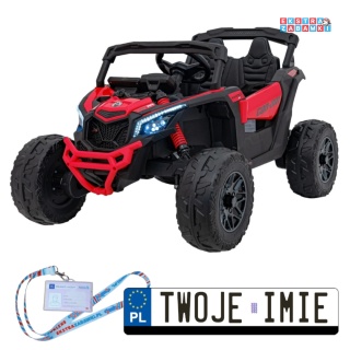 Maverick ATV CAN-AM buggy na akumulator 4x4 - czerwony, 4x200W, 24V/10Ah, EVA, pokrowiec, pilot BT [CA003]