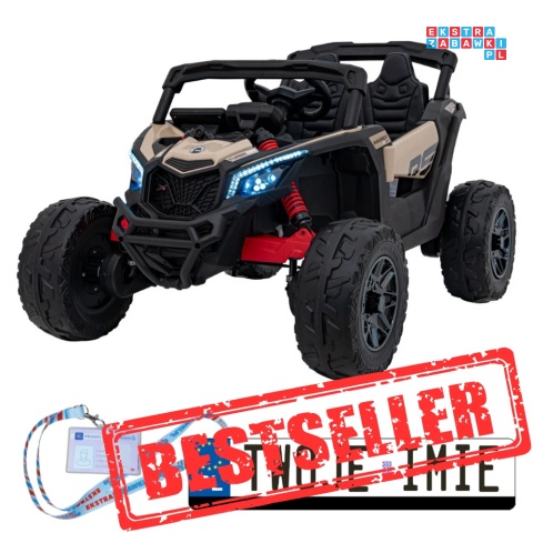 [CA003] Mocny Maverick ATV CAN-AM Buggy 4X200W 24V/10Ah EVA, pokrowiec, pilot LED, MP3, BT - beżowy