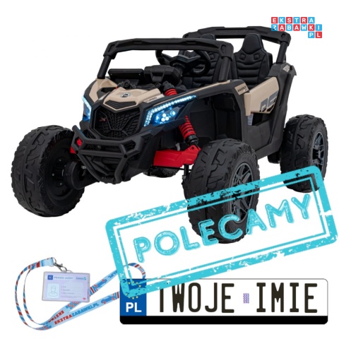 [CA003] Mocny Maverick ATV CAN-AM Buggy 4X200W 24V/10Ah EVA, pokrowiec, pilot LED, MP3, BT - beżowy