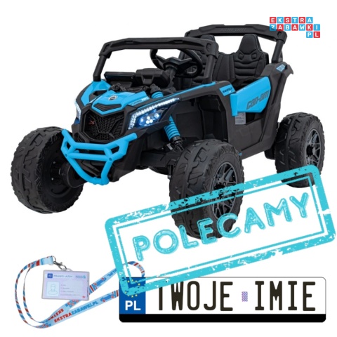 [CA003] Mocny Maverick ATV CAN-AM Buggy 4X200W 24V/10Ah EVA, pokrowiec, pilot LED, MP3, BT - niebieski