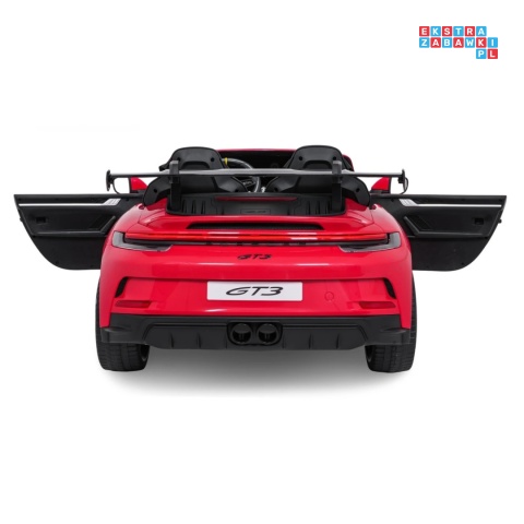 [DK-P911.MP4] Auto Porsche 911 GT3 na akumulator 4x200W 24V/10Ah Odtwarzacz MP4 Bluetooth ekoskóra - czerwony