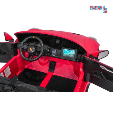 [DK-P911.MP4] Auto Porsche 911 GT3 na akumulator 4x200W 24V/10Ah Odtwarzacz MP4 Bluetooth ekoskóra - czerwony
