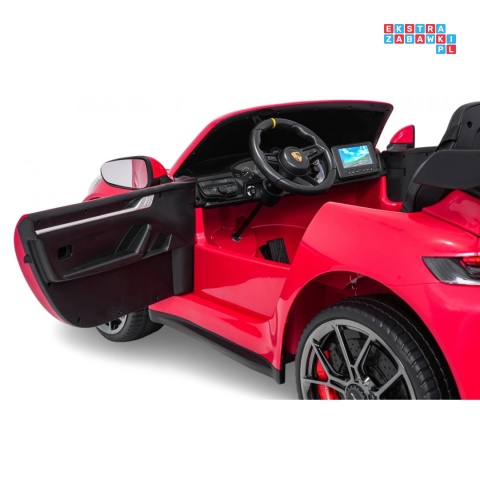 [DK-P911.MP4] Auto Porsche 911 GT3 na akumulator 4x200W 24V/10Ah Odtwarzacz MP4 Bluetooth ekoskóra - czerwony