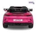 [DK-P911.MP4] Auto Porsche 911 GT3 na akumulator 4x200W 24V/10Ah Odtwarzacz MP4 Bluetooth ekoskóra - różowy