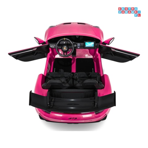 [DK-P911.MP4] Auto Porsche 911 GT3 na akumulator 4x200W 24V/10Ah Odtwarzacz MP4 Bluetooth ekoskóra - różowy