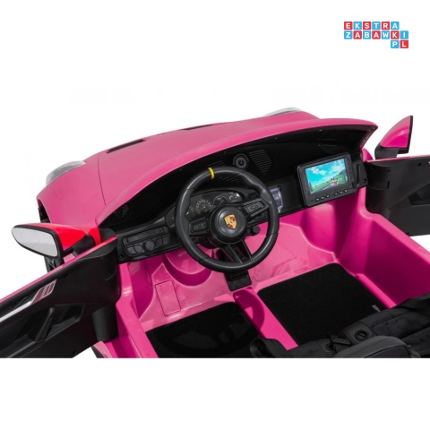 [DK-P911.MP4] Auto Porsche 911 GT3 na akumulator 4x200W 24V/10Ah Odtwarzacz MP4 Bluetooth ekoskóra - różowy
