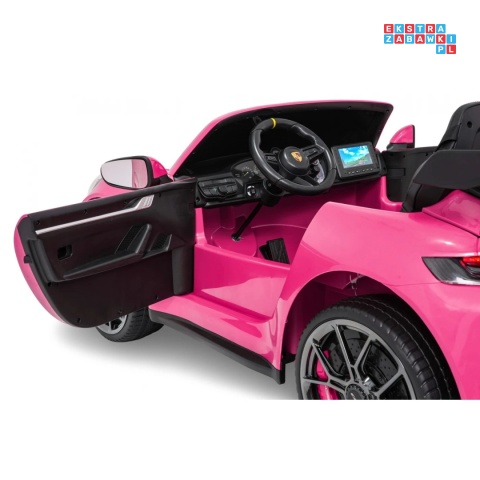 [DK-P911.MP4] Auto Porsche 911 GT3 na akumulator 4x200W 24V/10Ah Odtwarzacz MP4 Bluetooth ekoskóra - różowy