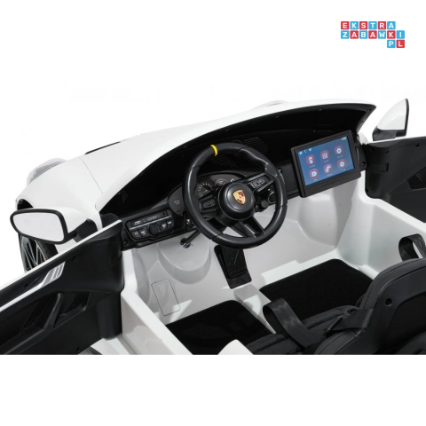 [DK-P911.STRONG.MP4] Auto Porsche 911 GT3 na akumulator 2x280W 24V/10Ah Ciche silniki Odtwarzacz MP4 - biały