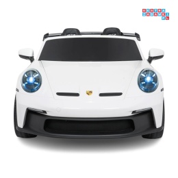 [DK-P911.STRONG] Auto Porsche 911 GT3 na akumulator 2x280W 24V/10Ah Ciche silniki Bluetooth pilot - biały