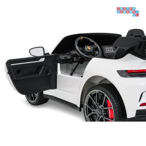 [DK-P911.STRONG] Auto Porsche 911 GT3 na akumulator 2x280W 24V/10Ah Ciche silniki Bluetooth pilot - biały