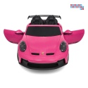 [DK-P911.STRONG] Auto Porsche 911 GT3 na akumulator 2x280W 24V/10Ah Ciche silniki Bluetooth pilot - różowy