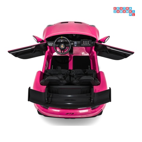 [DK-P911.STRONG] Auto Porsche 911 GT3 na akumulator 2x280W 24V/10Ah Ciche silniki Bluetooth pilot - różowy