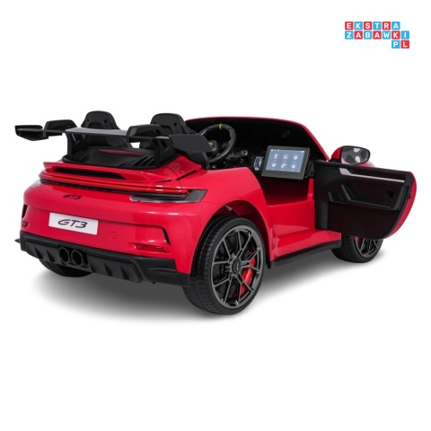 [DK-P911.STRONG.MP4] Auto Porsche 911 GT3 na akumulator 2x280W 24V/10Ah Ciche silniki Odtwarzacz MP4 - czerwony